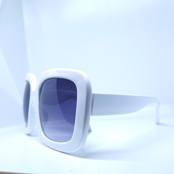 Thick white Frame sunglasses Elegant - Picture 4 of 4